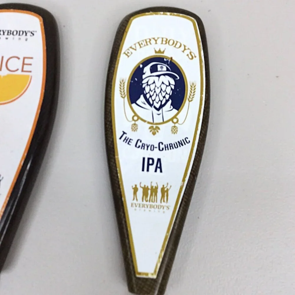 Lot of 2 Beer Tap Handles Everybodys Brewing Foggy Goggles Local Logger Hazy IPA
